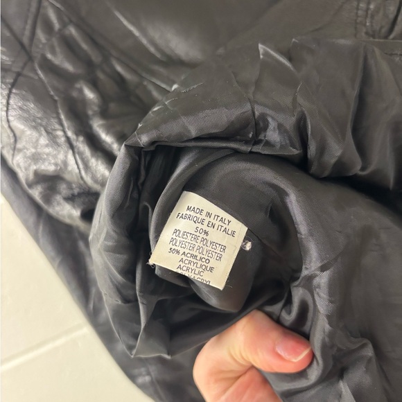 Elsa Valentini Black Faux Leather Moto Jacket | Size 42 (XS-S) - Picture 4 of 4